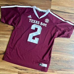 Adidas Maroon and White Texas A&M Jersey Johnny manzel xl